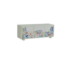 Hand Printed Storage Box With 3 Drawers Women Jewelry Organizer With 3 Drawers Compartments Soft Lining Floral Multicolour - thumbnail 1