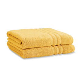Catherine Lansfield Bathroom Zero Twist 500 Gsm Soft & Absorbent Cotton Bath Sheet Pair Ochre
