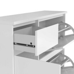 Wyld Haus Budapest White Wooden Shoe Cabinet 3 Doors 1 Drawer - thumbnail 9