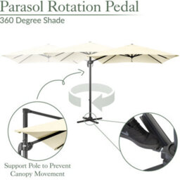 Christow Aluminium 2.5M Cantilever Garden Patio Parasol - thumbnail 4