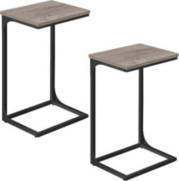 Songmics Modern Side Set, Paired C-Tables For Living Space, Heather Greige And Ink Black - thumbnail 6