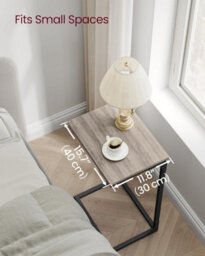 Songmics Modern Side Set, Paired C-Tables For Living Space, Heather Greige And Ink Black - thumbnail 4