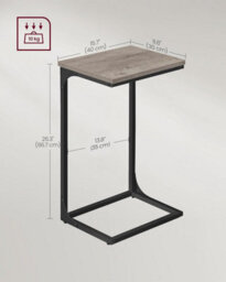 Songmics Modern Side Set, Paired C-Tables For Living Space, Heather Greige And Ink Black - thumbnail 2