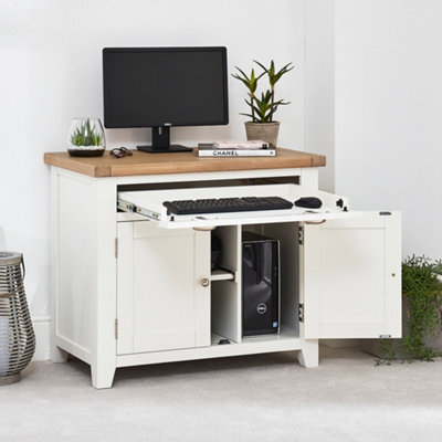 The Furniture Market Cheshire White Painted Hideaway Computer Desk - image 1