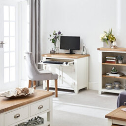 The Furniture Market Cheshire White Painted Hideaway Computer Desk - thumbnail 5