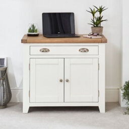 The Furniture Market Cheshire White Painted Hideaway Computer Desk - thumbnail 4