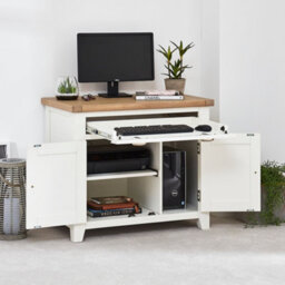 The Furniture Market Cheshire White Painted Hideaway Computer Desk - thumbnail 3