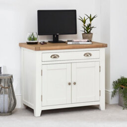 The Furniture Market Cheshire White Painted Hideaway Computer Desk - thumbnail 2