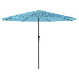 Berkfield Garden Parasol With Steel Pole Blue 388X388X248 Cm - thumbnail 2