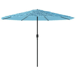 Berkfield Garden Parasol With Steel Pole Blue 388X388X248 Cm - thumbnail 5