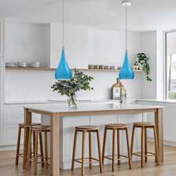 Ledsone Modern Industrial Teardrop Hanging Ceiling Light Pendant Lamp, Eyeball Design Modern Light Shades E27 Lamp Blue - thumbnail 3