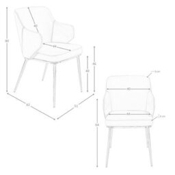 Angel Cerda Stylish Brown Leatherette Dining Chair With Chrome Legs - thumbnail 6