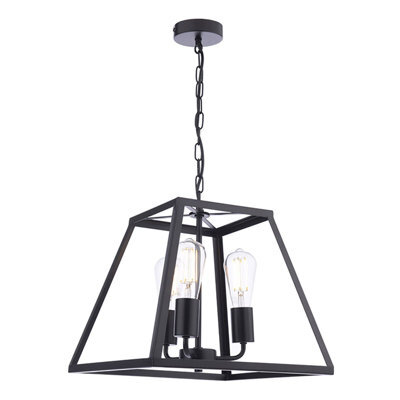 Pagazzi Lighting Pagazzi Charley 3-Light Black Lantern Ceiling Pendant - image 1