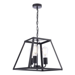 Pagazzi Lighting Pagazzi Charley 3-Light Black Lantern Ceiling Pendant - thumbnail 1