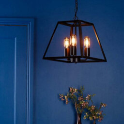 Pagazzi Lighting Pagazzi Charley 3-Light Black Lantern Ceiling Pendant - thumbnail 2