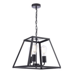 Pagazzi Lighting Pagazzi Charley 3-Light Black Lantern Ceiling Pendant - thumbnail 3