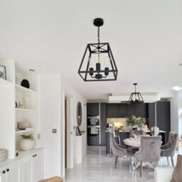 Pagazzi Lighting Pagazzi Charley 3-Light Black Lantern Ceiling Pendant - thumbnail 4