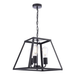 Pagazzi Lighting Pagazzi Charley 3-Light Black Lantern Ceiling Pendant - thumbnail 7