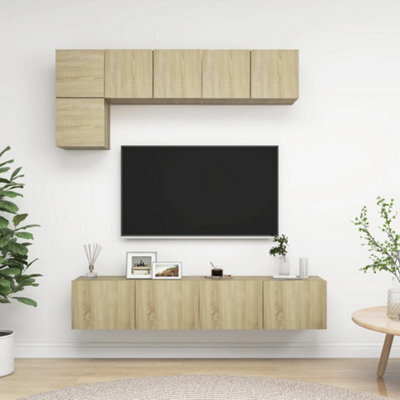 Berkfield 5 Piece Tv Cabinet Set Sonoma Oak Engineered Wood - image 1