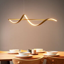 Wyld and Coco Lumalux Led Pendant Lamp Gold - Geometric Aluminium Suspension Light, Warm White Led, Adjustable Height - thumbnail 2