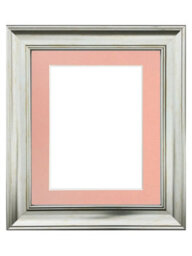 Frames By Post Scandi Vintage Silver Frame With Pink Mount For Image Size 9 X 7 Inch