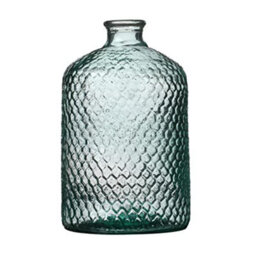 31Cm Large Retro Recycled Glass Blue Vase Flower Stem Twigs Bud Neck Table Vase - thumbnail 2