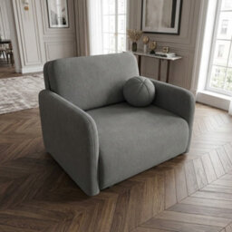 Viva Sun I Sofa Bed Chair With Sleeping Function And Bedding Storage Chipboard Frame Metal Legs 100X103X85Cm Dark Grey - thumbnail 3