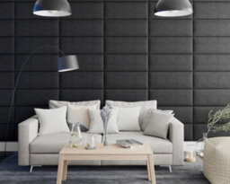 Aspire Easymount Wall Mounted Upholstered Panels, Modular Diy Headboard In Malham Weave Fabric, Ebony (Pack Of 4) - thumbnail 2