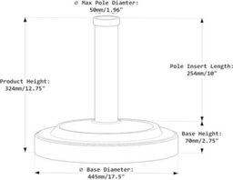 Relsy Black Stone Heavy Duty 12 Kg Resin Parasol Base - thumbnail 6