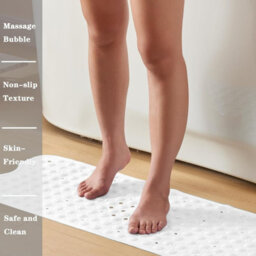 Bedlooms Non Slip White Bath Mat Mould And Mildew Free Shower Mat With Suction Cups, 40X100Cm - thumbnail 2