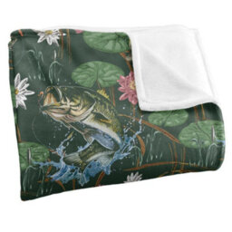 Jq Licensing Jl-Jp-Jq Silky Tiki Flower Fishing Supersoft Blanket Green (One Size) - thumbnail 3