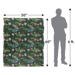 Jq Licensing Jl-Jp-Jq Silky Tiki Flower Fishing Supersoft Blanket Green (One Size) - thumbnail 5