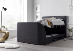 Europa Kaydian Appleby Tv Storage Bed Frame: Slate Grey Fabric Contemporary Design With Spacious Storage - thumbnail 2