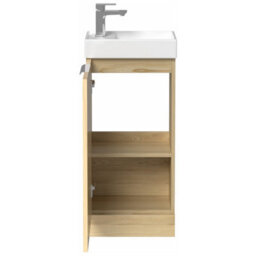 Affine Bathroom Vanity Unit Basin Sink Free Standing 400mm Door Cabinet Storage Wood - thumbnail 6