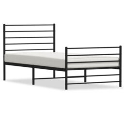 Berkfield Metal Bed Frame With Headboard And Footboard Black 90X190 Cm 3Ft Single - thumbnail 2