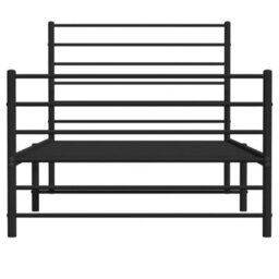 Berkfield Metal Bed Frame With Headboard And Footboard Black 90X190 Cm 3Ft Single - thumbnail 6