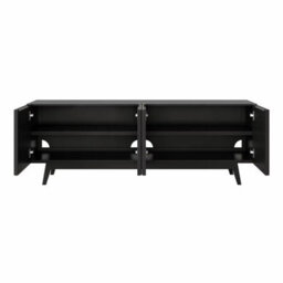 Xample Del Ray Oaks Acacia Black Wood Sideboard Hardwood Storage Cabinet Soft Close Doors Adjustable Shelves Living Room - thumbnail 6