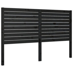 Berkfield Bed Headboard Black 146X4X100 Cm Solid Wood Pine - thumbnail 2