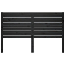 Berkfield Bed Headboard Black 146X4X100 Cm Solid Wood Pine - thumbnail 3