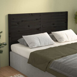 Berkfield Bed Headboard Black 146X4X100 Cm Solid Wood Pine - thumbnail 4