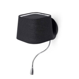 Luminosa Lighting Luminosa Sweet 1 Light Indoor Wall Light Black With Reading Lamp, E27 - thumbnail 1
