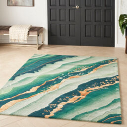 Green Wool Handmade Luxurious Optical/ (3D) Modern Rug Easy To Clean Living Room And Bedroom-236Cm X 297Cm - thumbnail 2