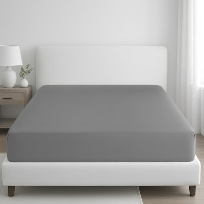 Pamposh 400 Thread Count Egyptian Cotton Super King Size Fitted Sheet Durable Double Premium Natural Cotton Deep Fitted Sheets - image 1