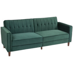 Wyld Haus Babano Forrest Green Velvet 3-Seater Convertible Sofa Bed - thumbnail 2