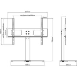 Walplus Pedestal Tv Stand For 37-55 Inch Screen Max Vesa 600X400 mm 40Kg - thumbnail 6