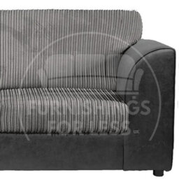 Furnishings For Less UK Luxor Black And Grey Jumbo Cord Large 5 Seater Corner Sofa Long Left Hand Facing - Full Back - thumbnail 2