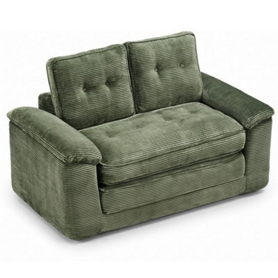 2 Seater Boneless Sofa Bed,convertible Pull Out Couch With 2 Pillows,light Green - image 1