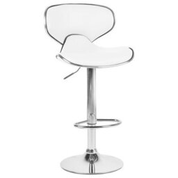 Beliani Set Of 2 Bar Chairs Conway Faux Leather Swivel White - thumbnail 4