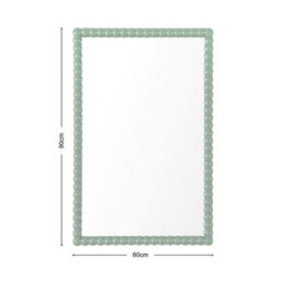 Lecco Wooden Wall Mirror With Beaded Frame 60X90Cm Green - thumbnail 7