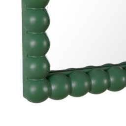 Lecco Wooden Wall Mirror With Beaded Frame 60X90Cm Green - thumbnail 6